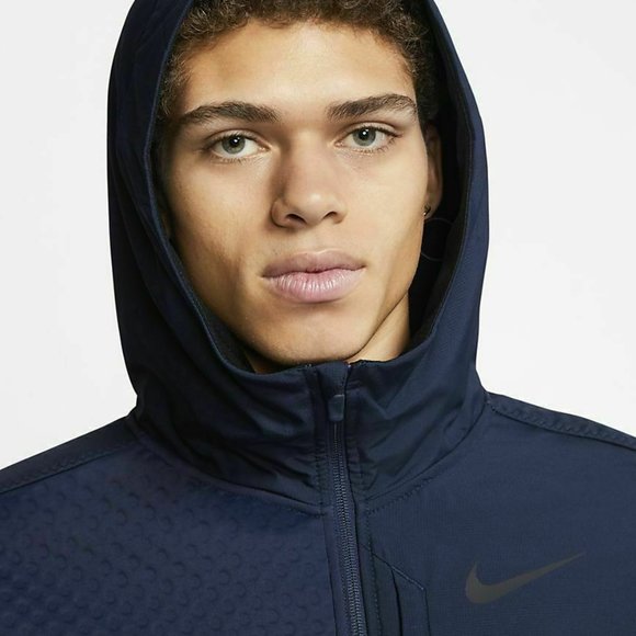 Nike Therma Full Zip Hooded Training Jacket Blue Mens Size Large BV3998-… - Picture 4 of 8